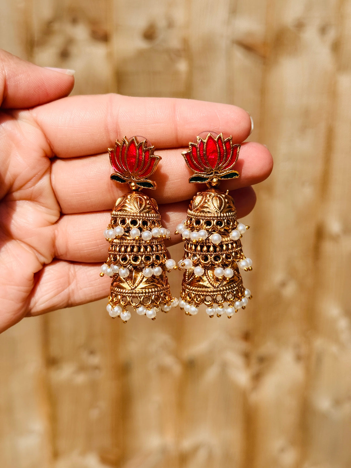 Lotus Trilayer Jhumka