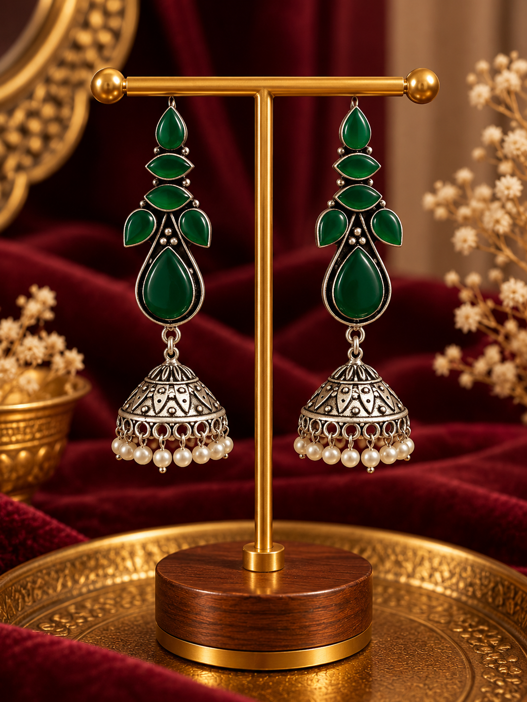 Maragatha stone Jhumka