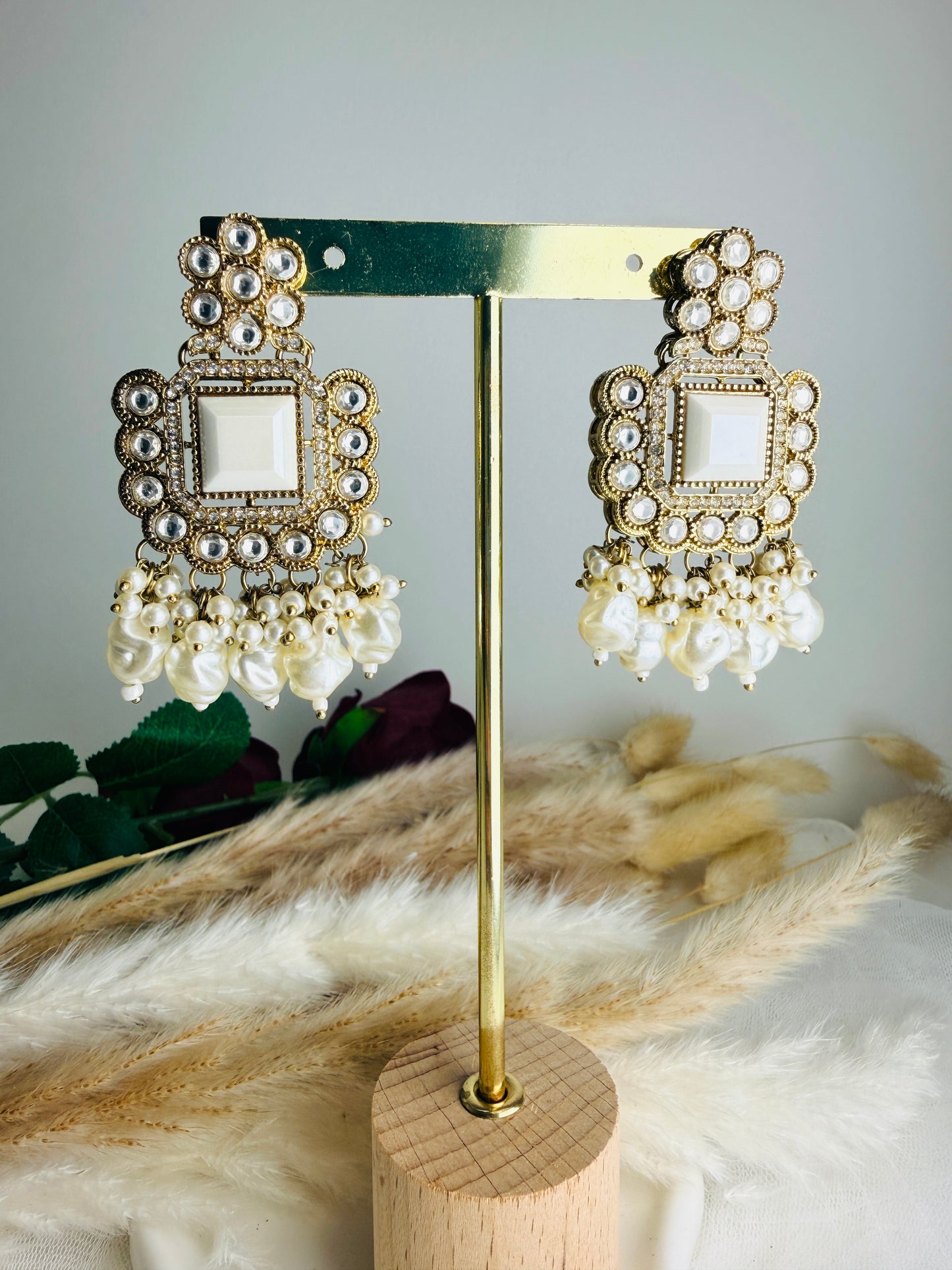 Ivory Sheesh Earrings