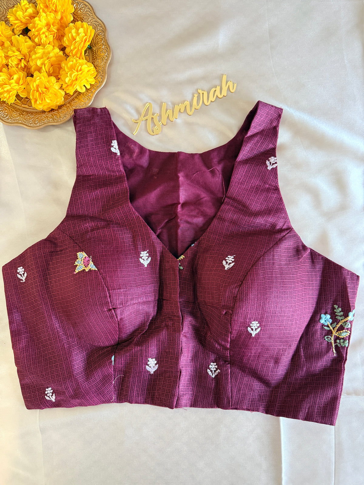 Floral Embroidered V-Neck Blouse