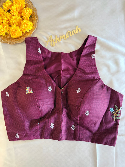 Floral Embroidered V-Neck Blouse