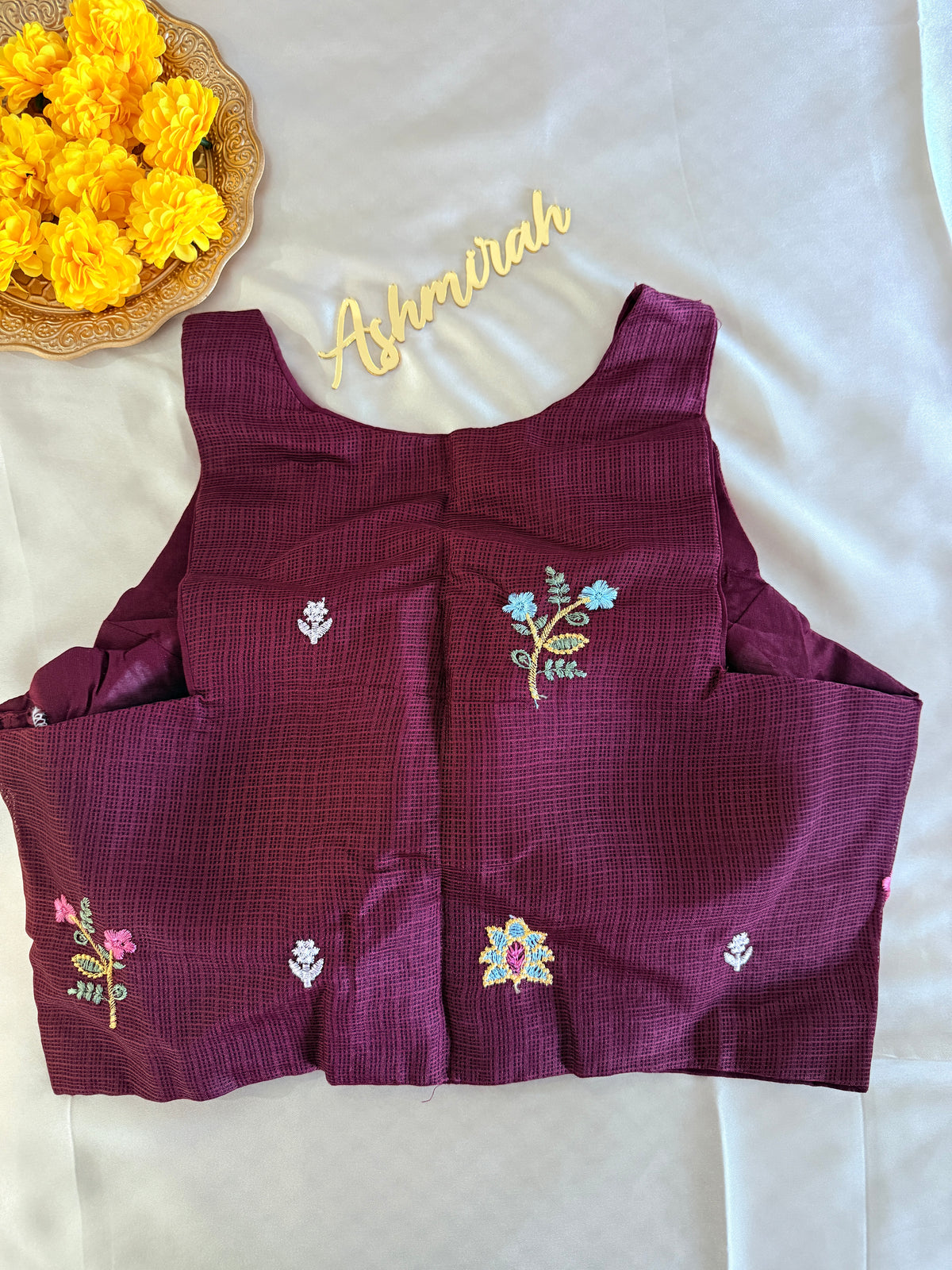Floral Embroidered V-Neck Blouse