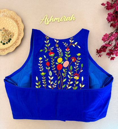 Hand-Embroidered Halter Neck Blouse