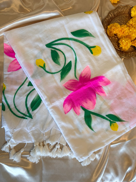HAND PAINTED MUL COTTON
