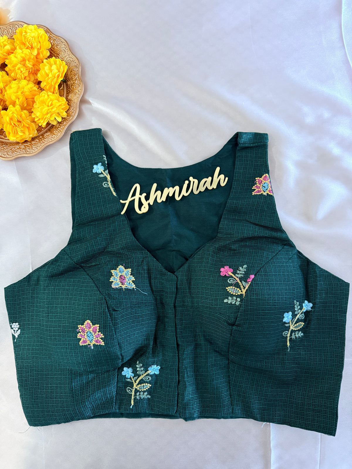 Floral Embroidered V-Neck Blouse