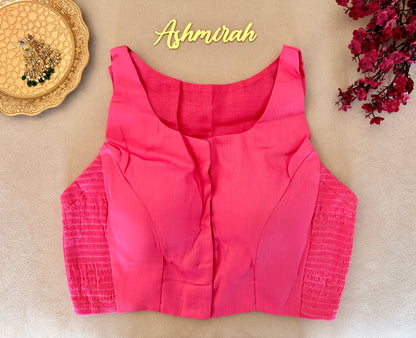 Round Neck Princess Cut Stretch-Fit Blouse