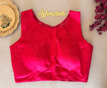 Round High Neck Front Zip Blouse