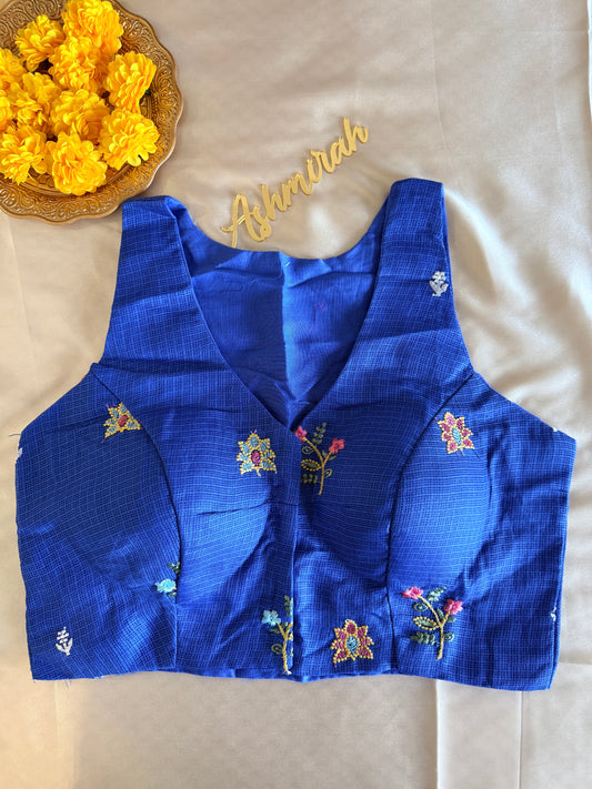 Floral Embroidered V-Neck Blouse