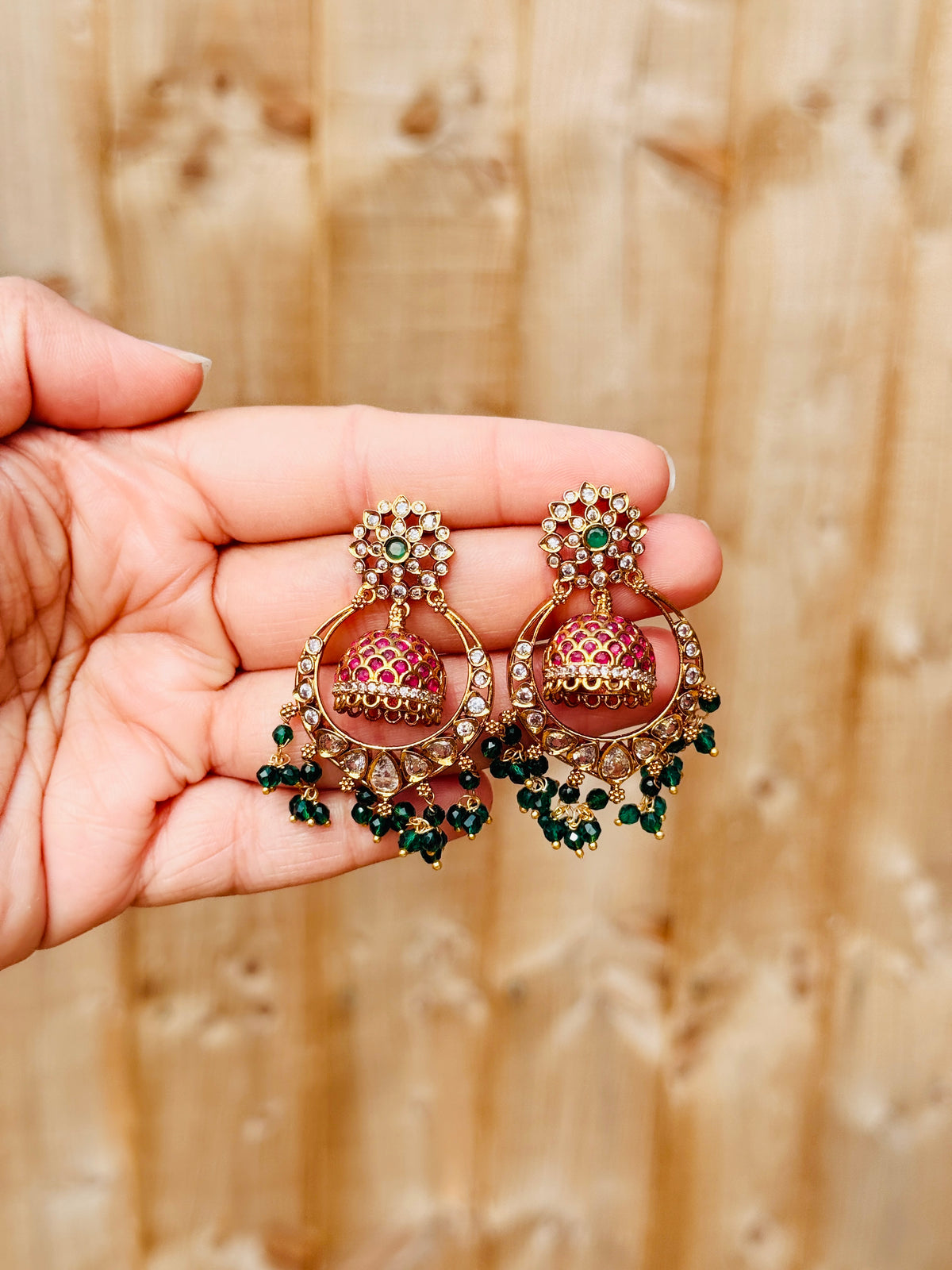 Chandbali Kemp Stone Jhumka