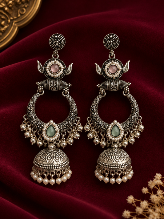 Vaidehi Silver Jhumka