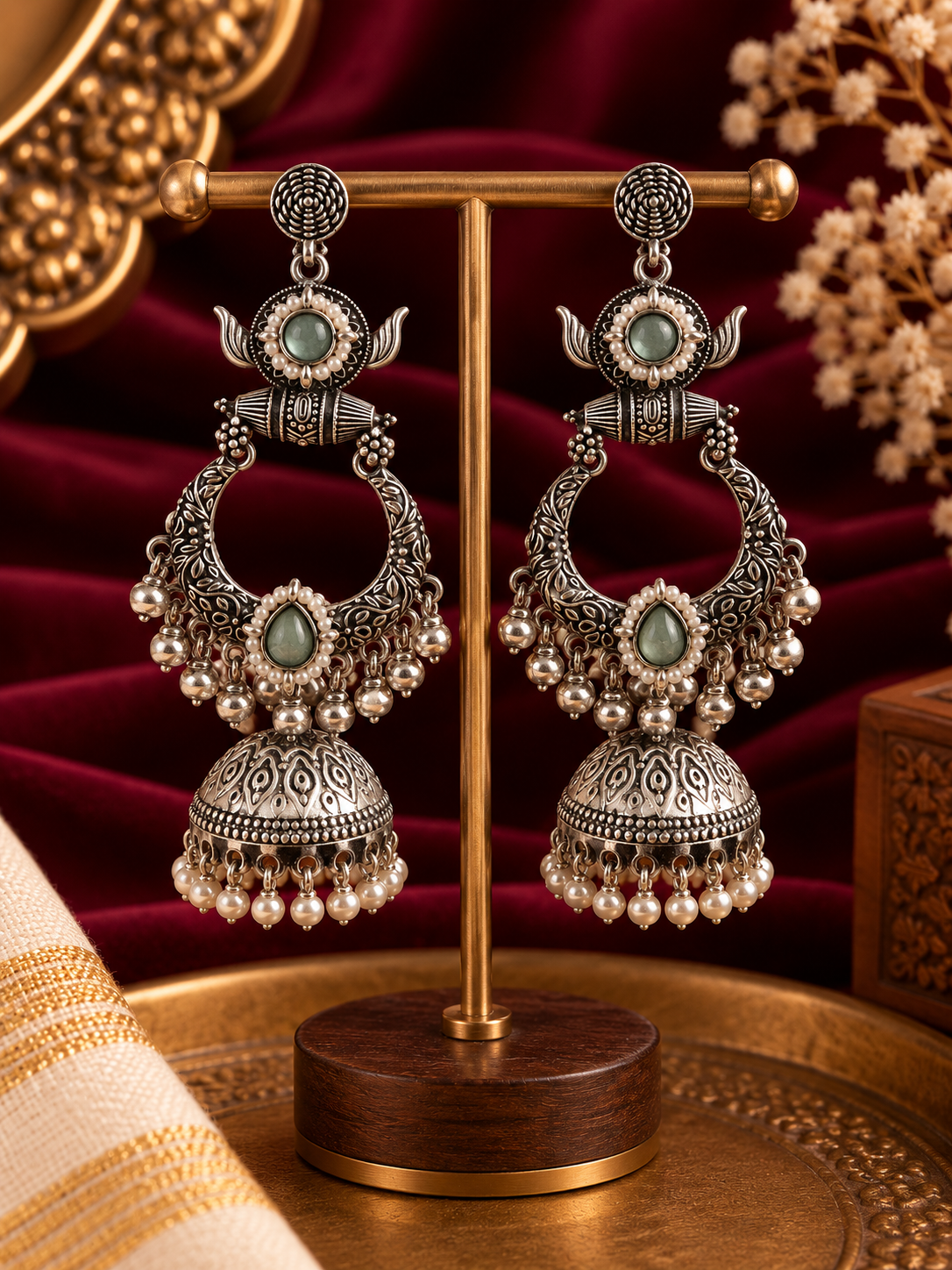 Vaidehi Silver Jhumka