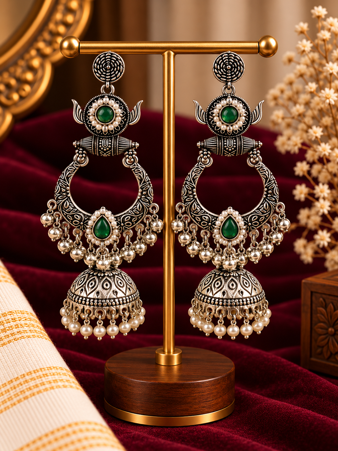 Vaidehi Silver Jhumka