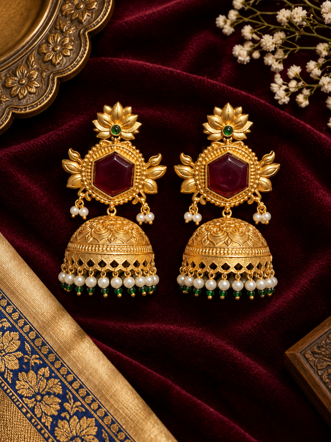 Suntan Gold Jhumki Earings