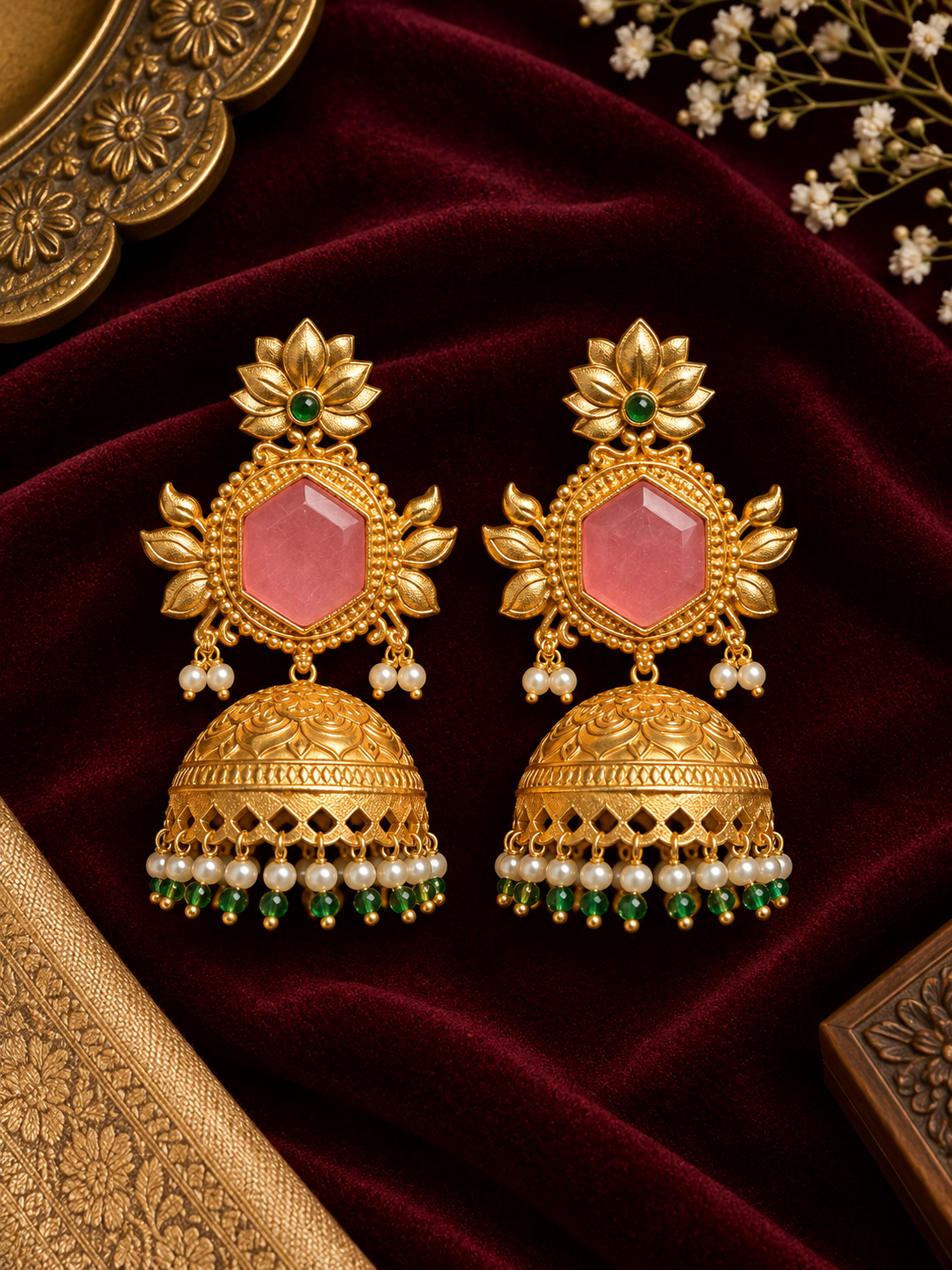 Suntan Gold Jhumki Earings