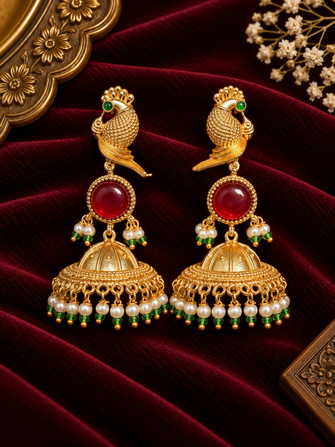 Mayil Jhumki Earrings