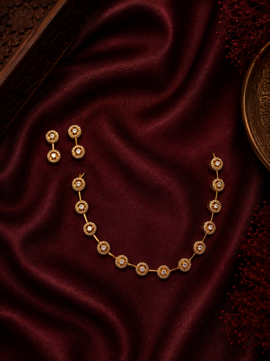 Diamond look alike AD stone necklace