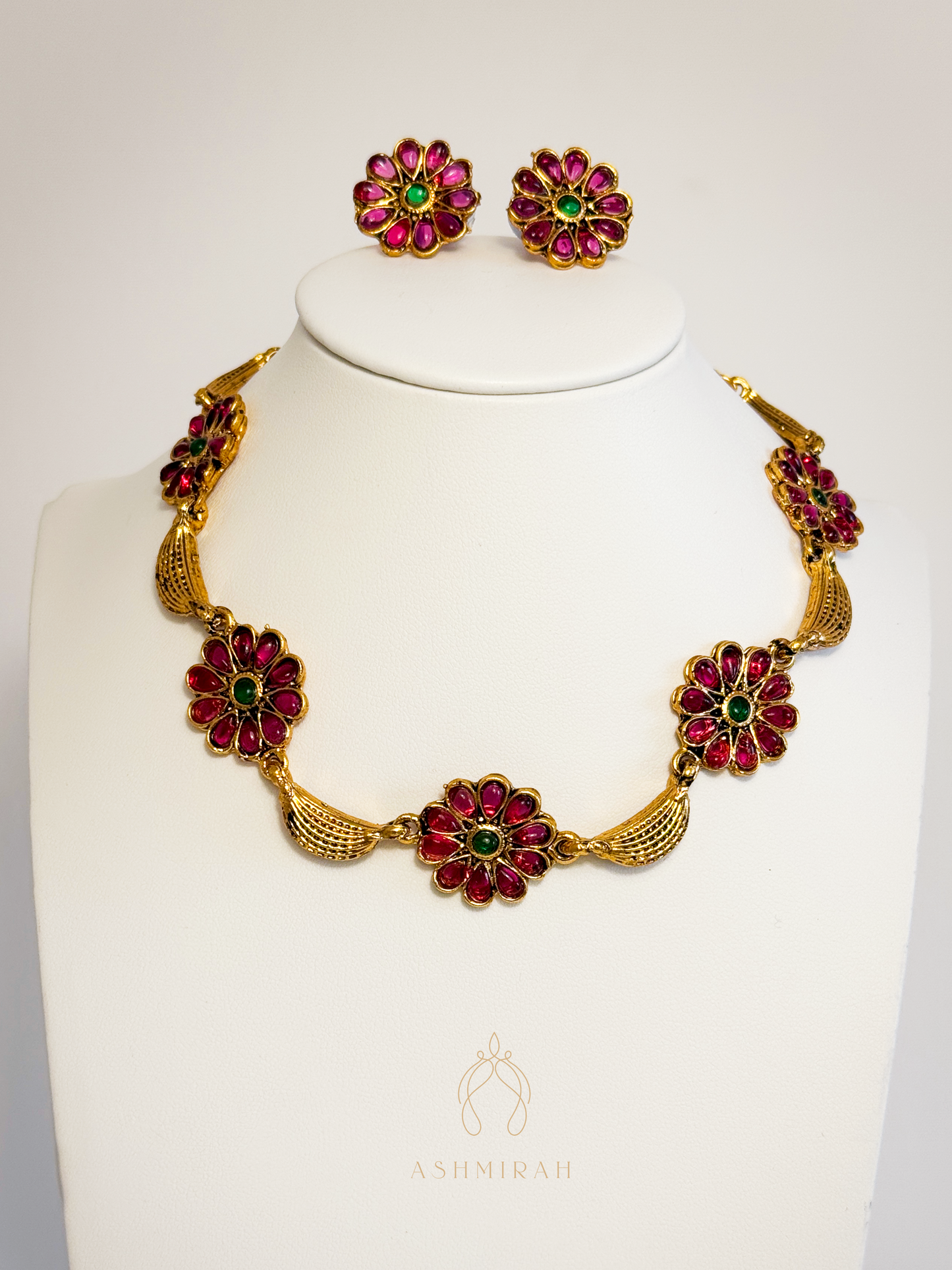 Floral Ruby Necklace
