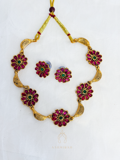 Floral Ruby Necklace
