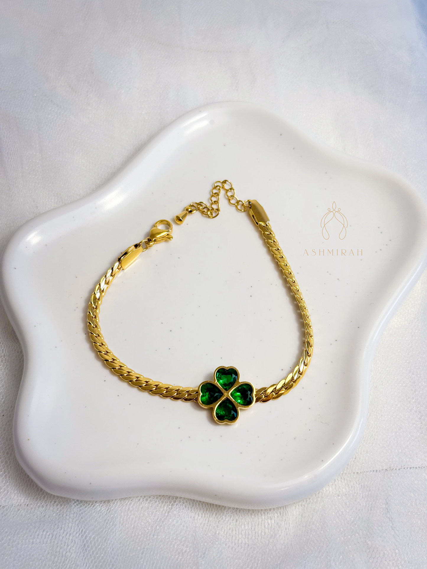 Emerald Clover Bracelet