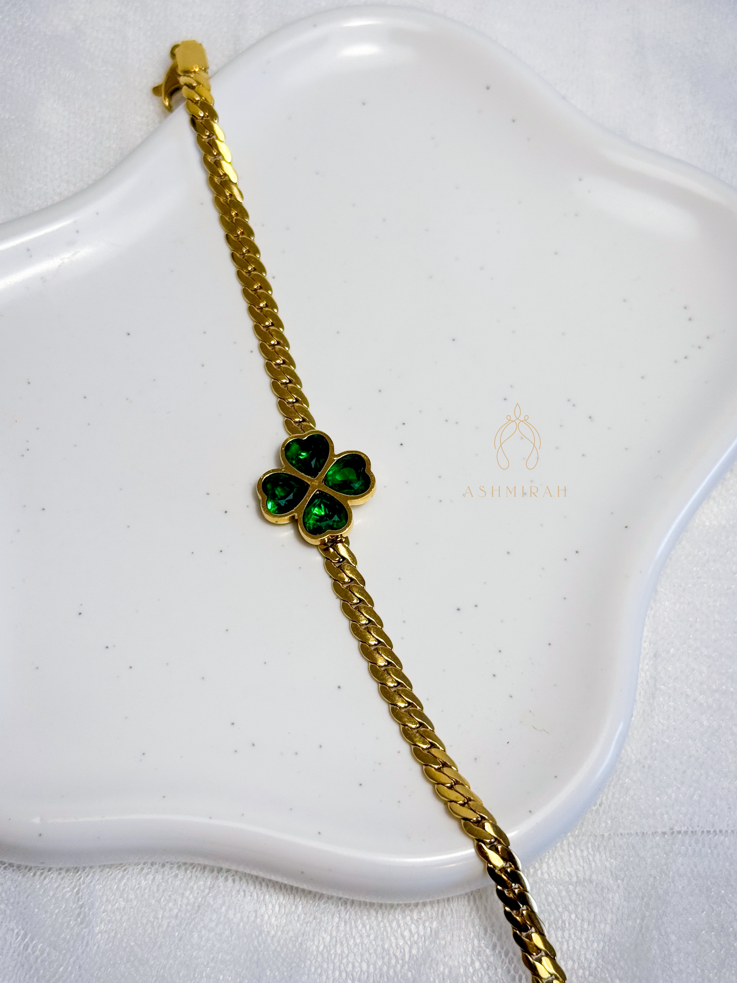 Emerald Clover Bracelet