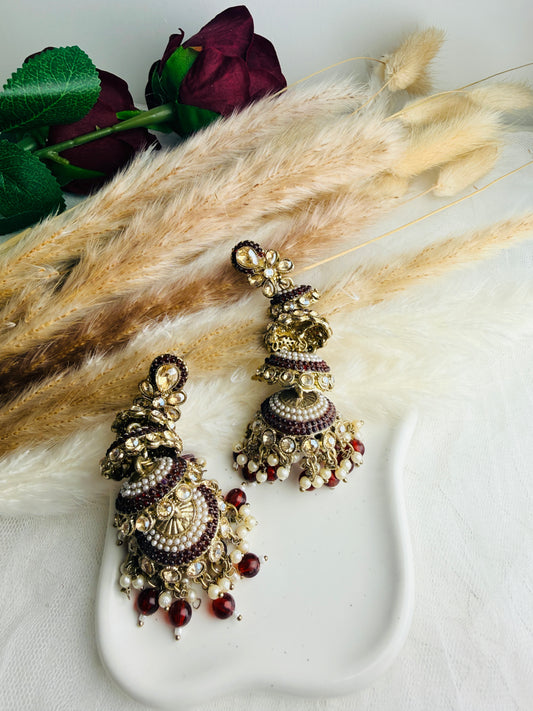 Maroon Rani Jhumka