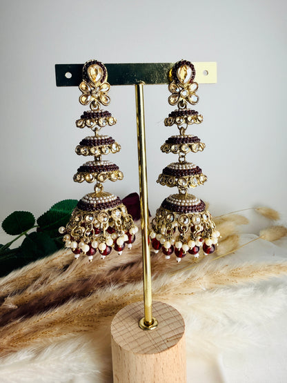 Maroon Rani Jhumka